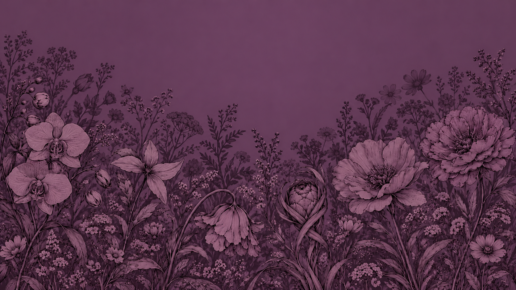 Illustrated flower garden